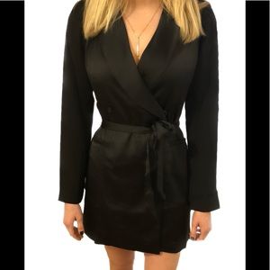 Satin Tuxedo Blazer Dress